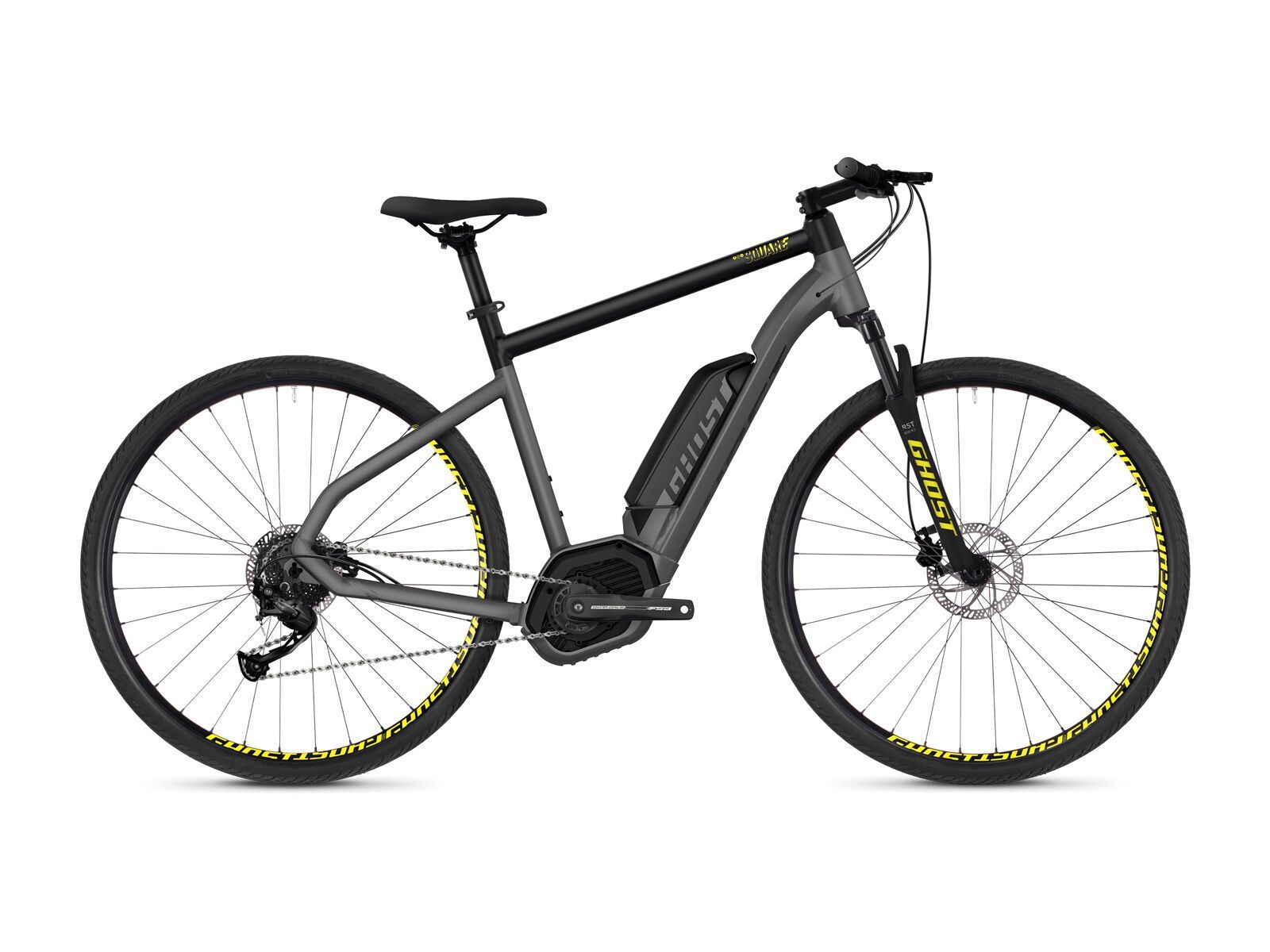 Ghost Hybride Square Cross B2.9 AL, urban gray/night black/neon yellow - Bild 1