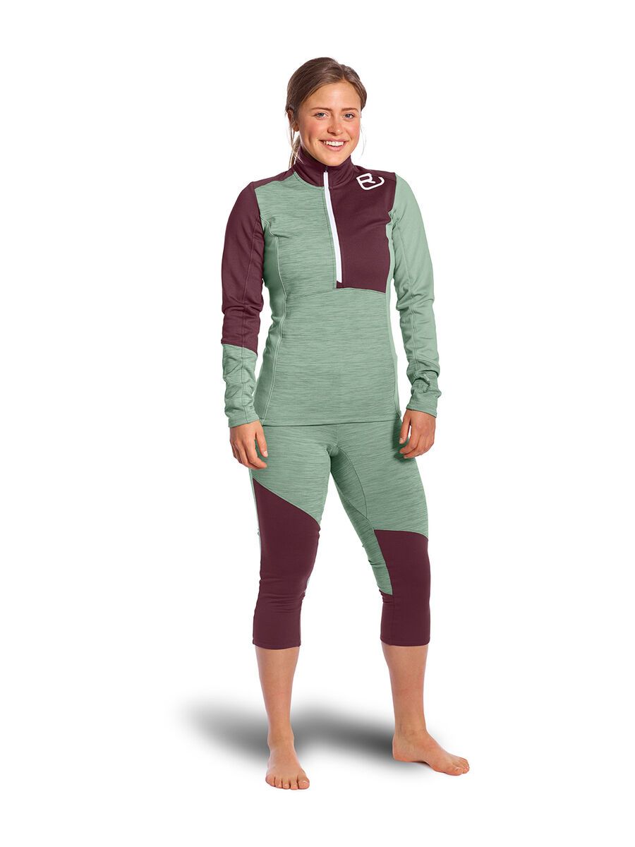 Ortovox Merino Fleece Light Short Pants W, green forest blend - Bild 3