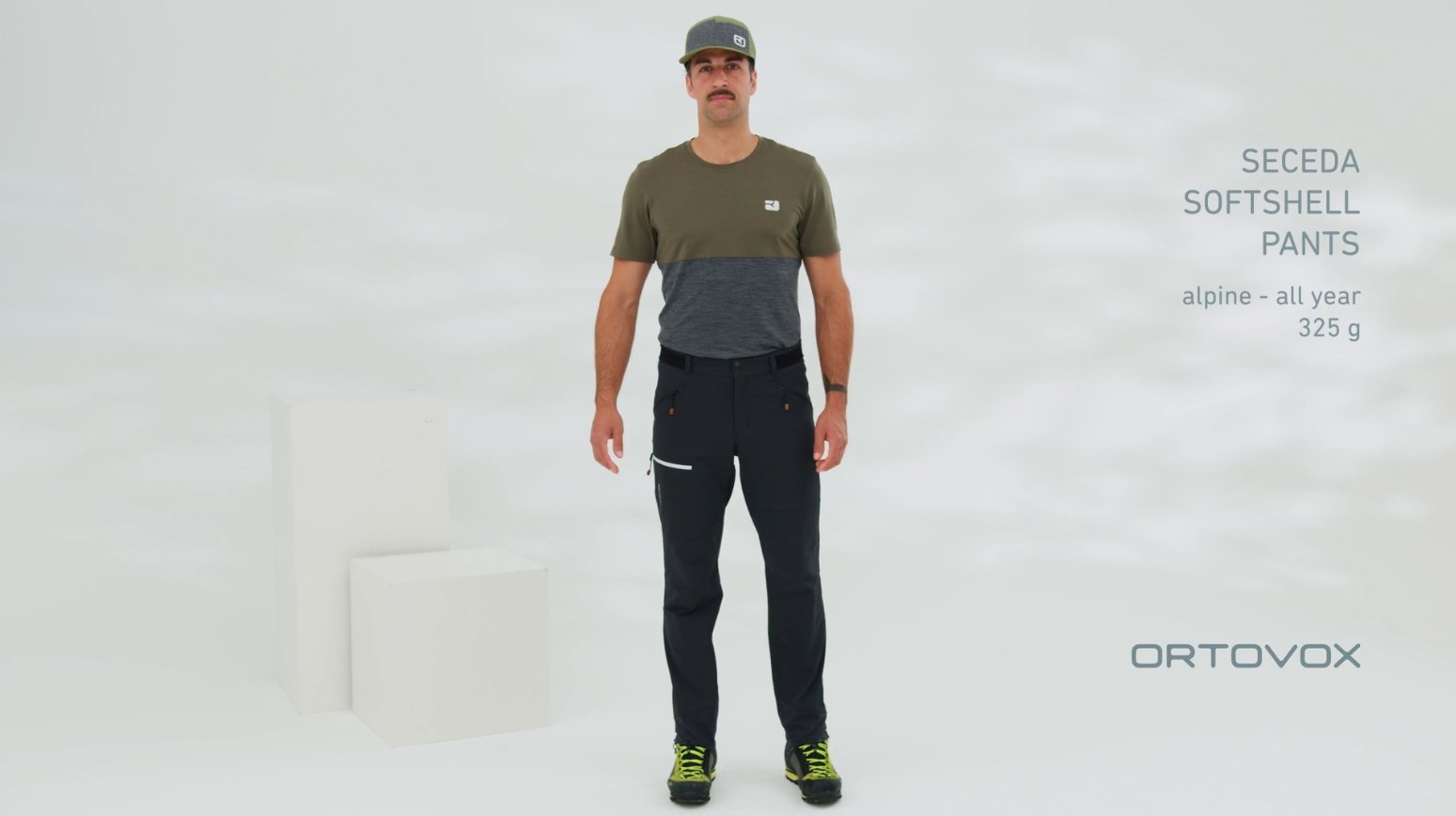Ortovox Merino Shield Tec Seceda Softshell Pants M, black raven - Video 10