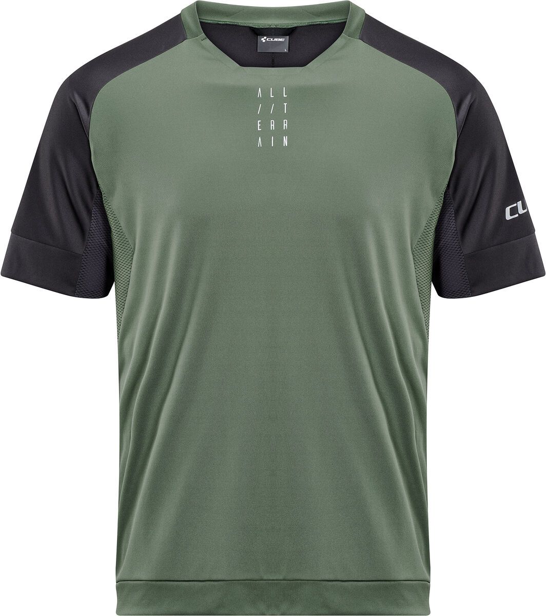 Cube ATX Rundhalstrikot kurzarm, olive´n´grey - Bild 1