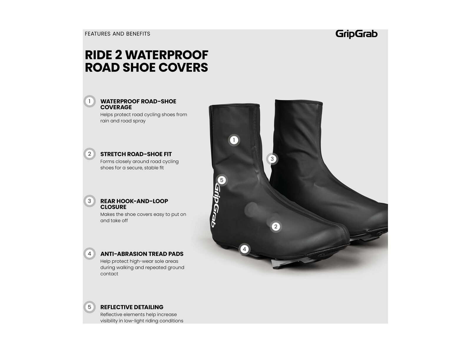 GripGrab RIDE 2 Waterproof Road Shoe Covers, Black - Bild 10
