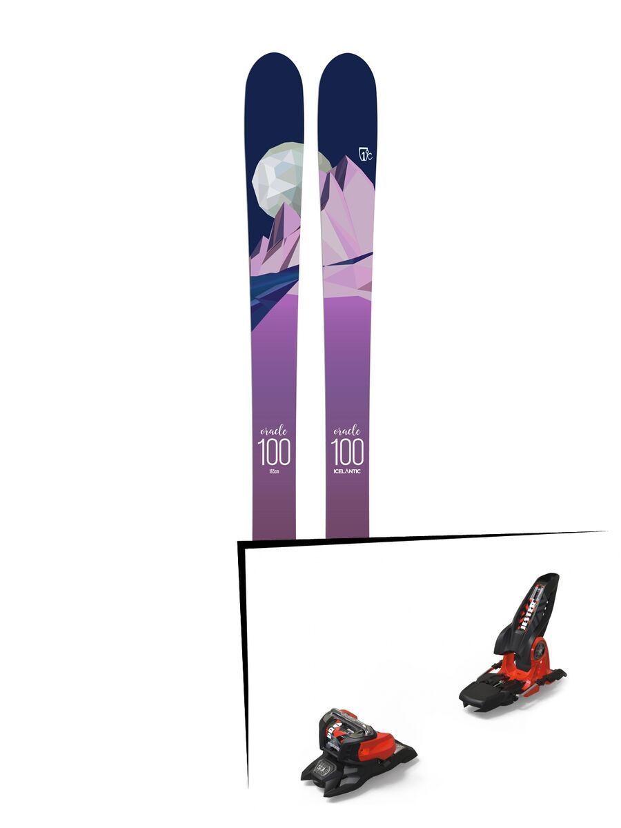 Set: Icelantic Oracle 100 2018 + Marker Jester 18 Pro ID black/flo-red - Bild 1