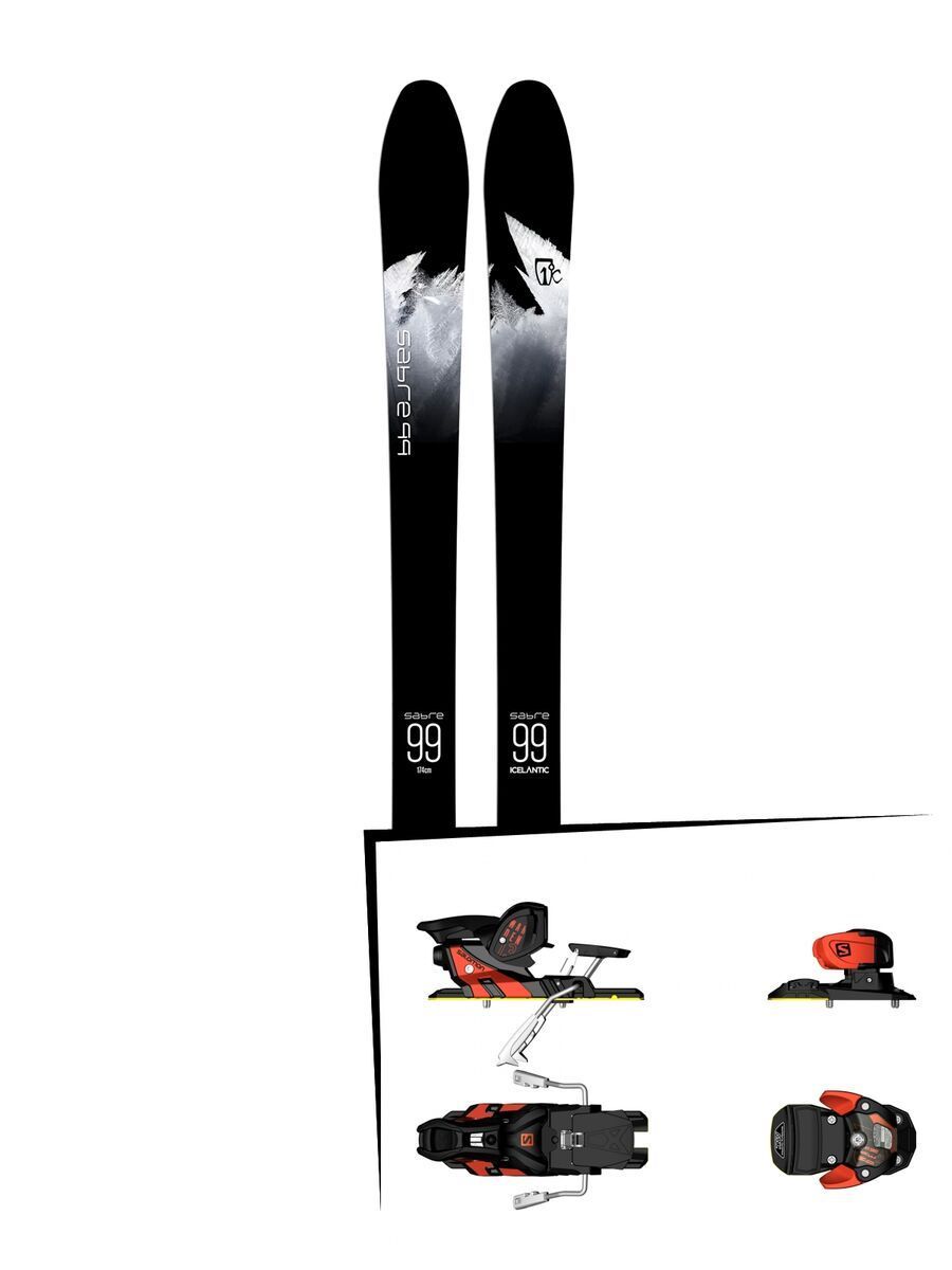 Set: Icelantic Sabre 99 2018 + Salomon Warden MNC 13 white/black/orange - Bild 1