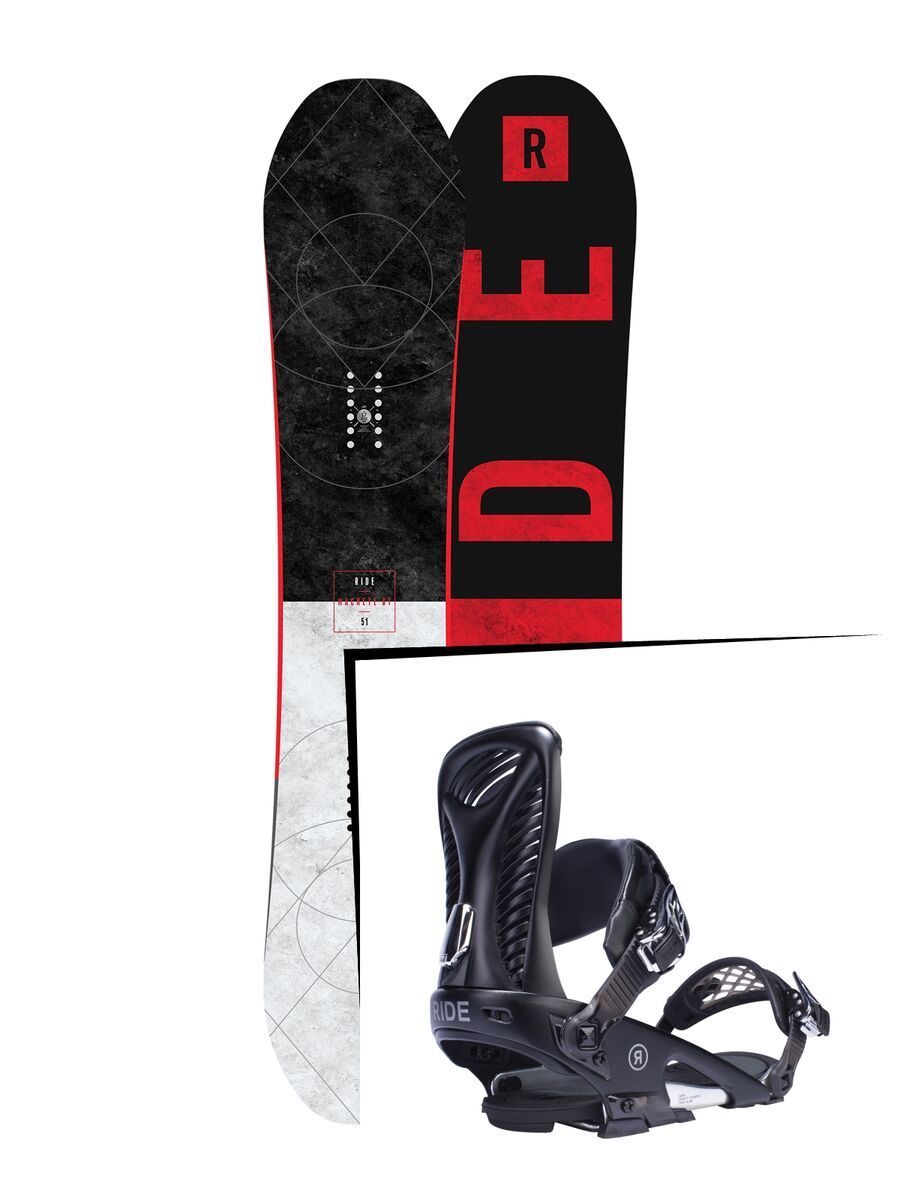 Set: Ride Machete GT 2017 + Ride Capo 2017, black - Snowboardset - Bild 1