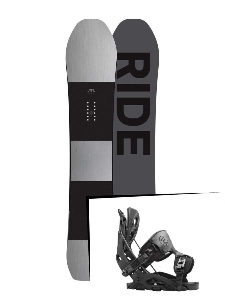 Set: Ride Timeless 2017 + Flow Fuse 2016, black - Snowboardset - Bild 1