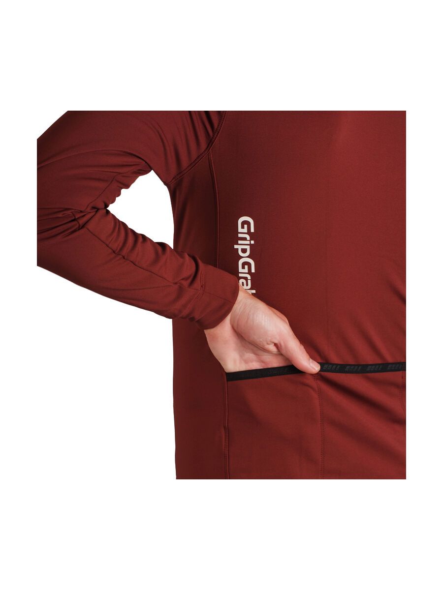 GripGrab RIDE Thermal Long Sleeve Jersey, dark red - Bild 8