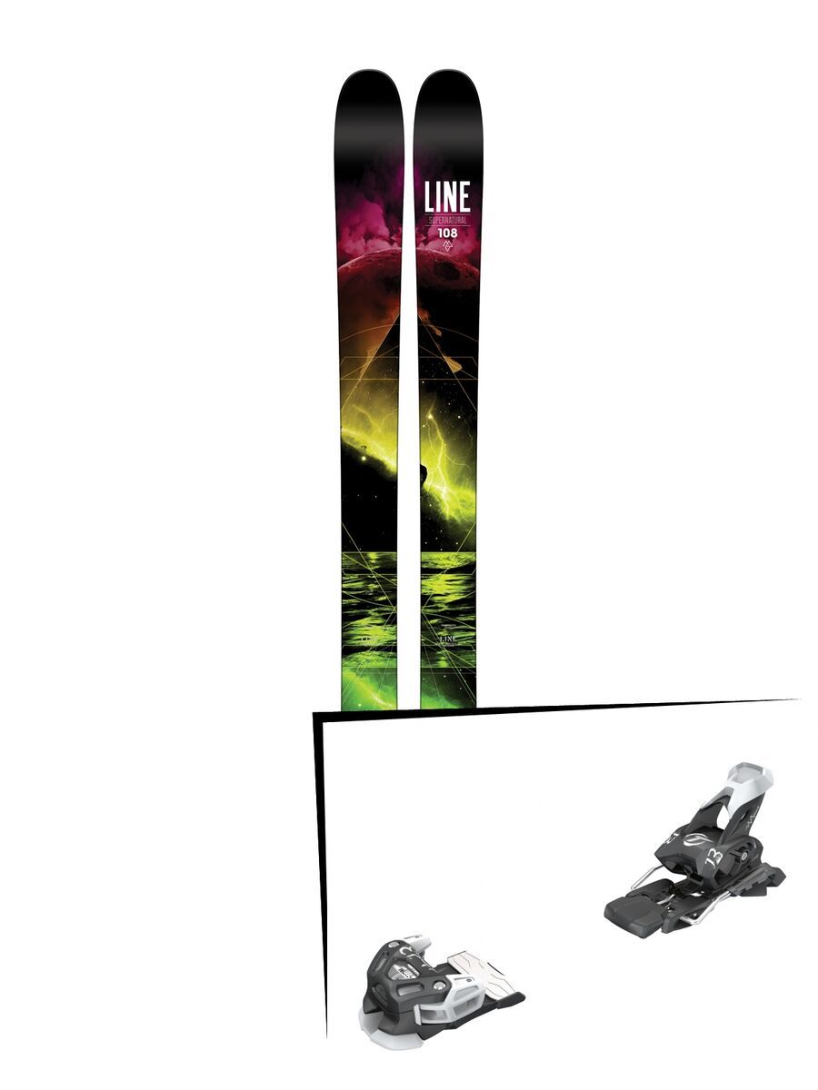 Set: Line Supernatural 108 2016 + Tyrolia Attack 13 110 mm, solid black white - Skiset - Bild 1