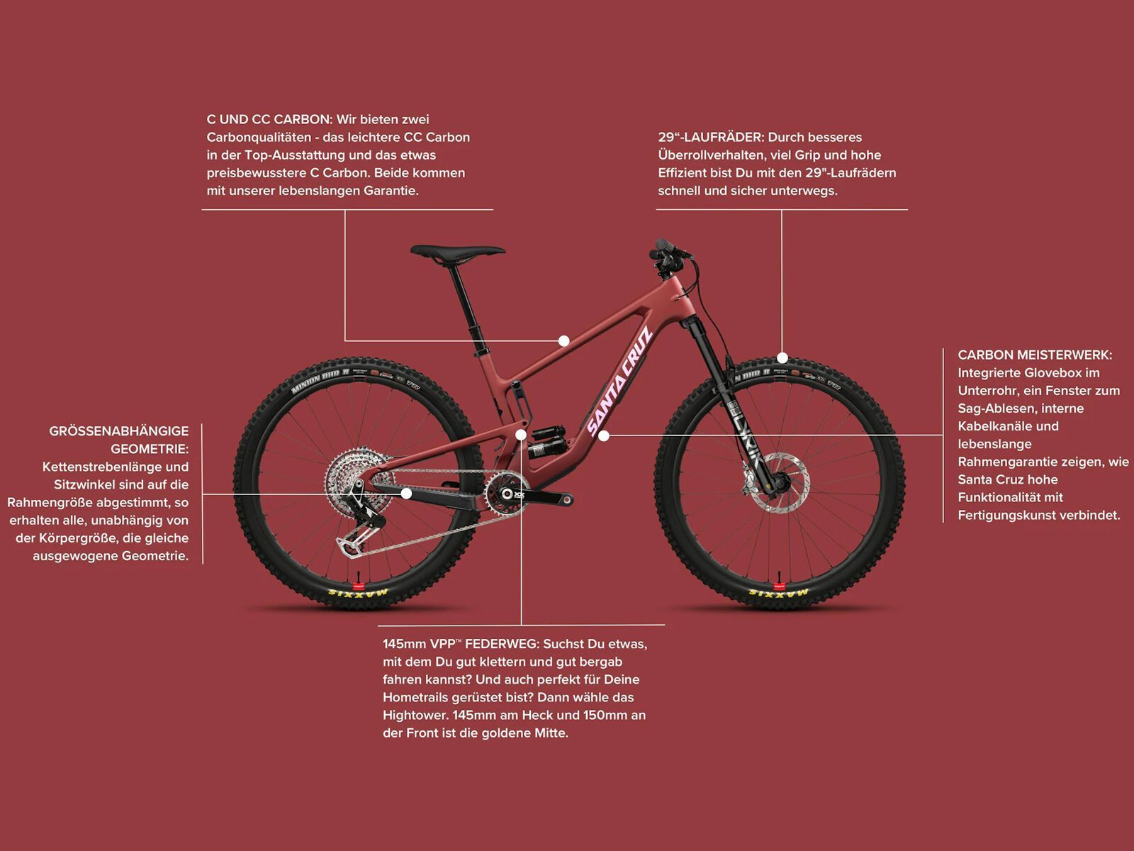 Santa Cruz Hightower C / S / 29, matte cardinal red - Bild 3