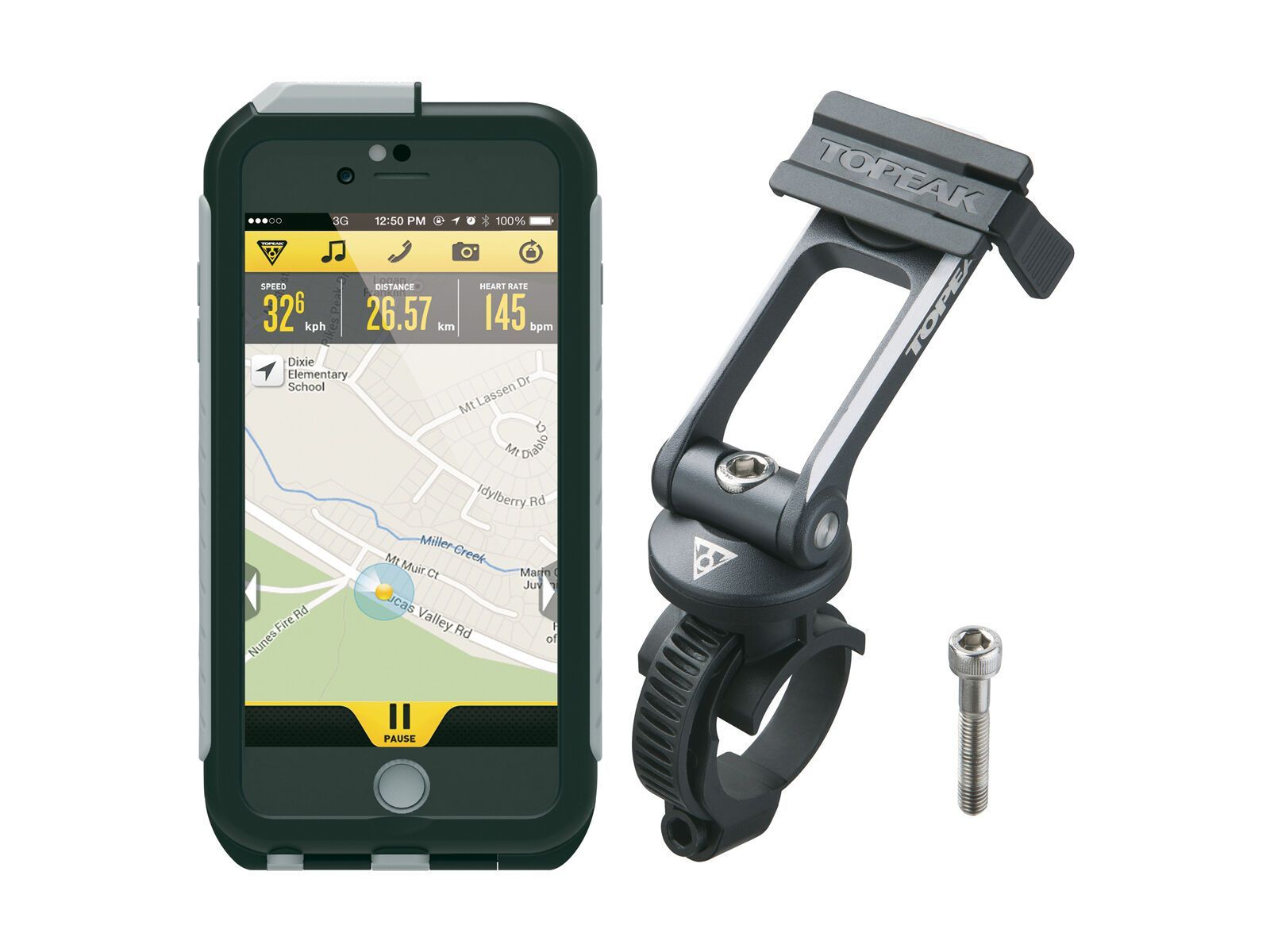 Topeak Weatherproof RideCase iPhone 6+/6s+ mit Halter, black/gray - Bild 1