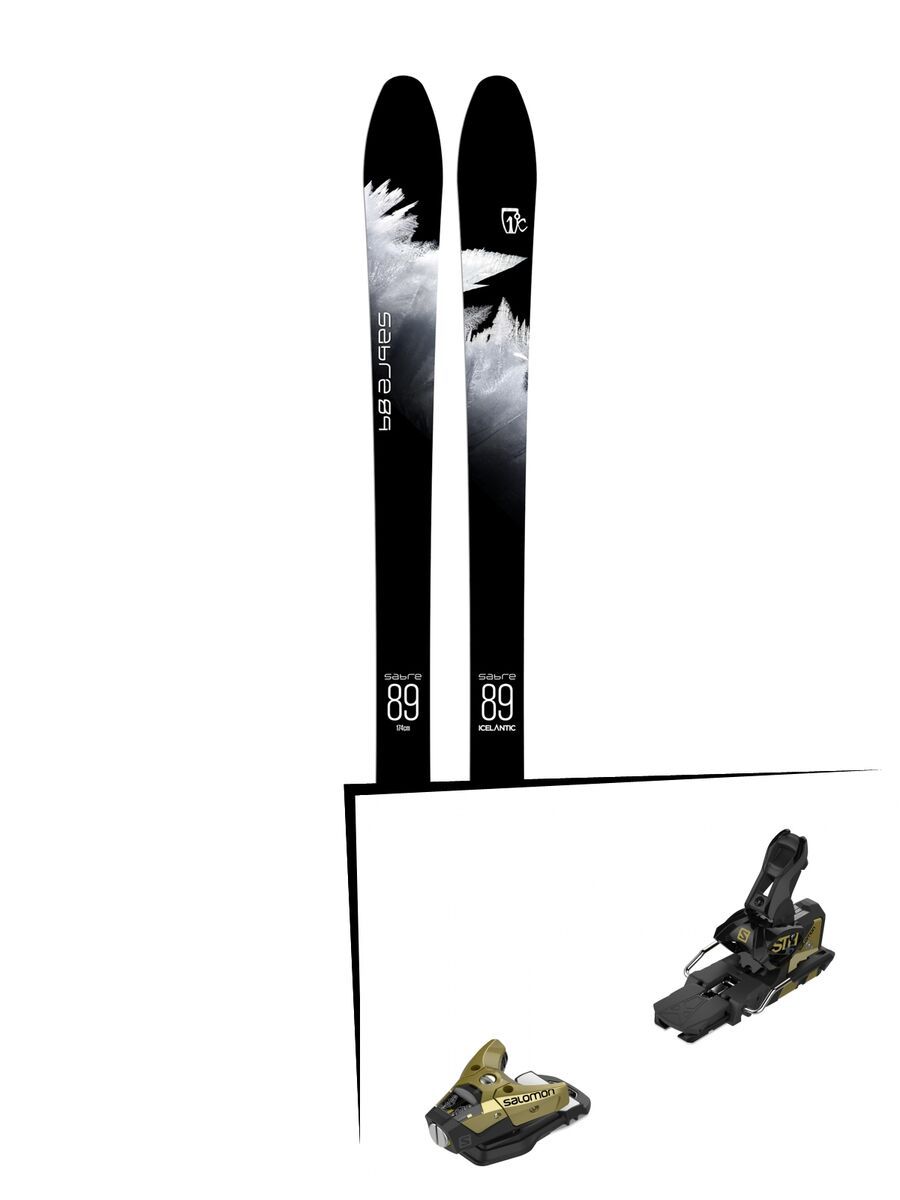 Set: Icelantic Sabre 89 2018 + Salomon STH2 WTR 16 gold/black - Bild 1