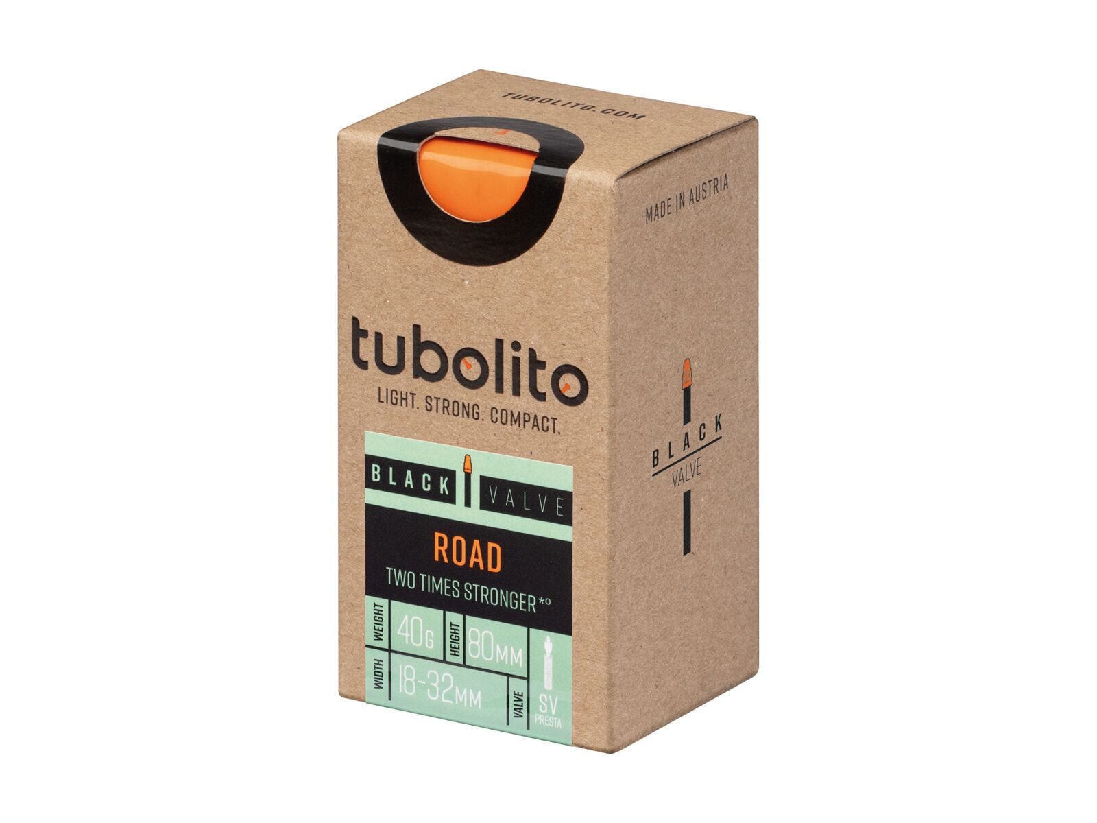 Tubolito Tubo Road 80 mm - 700C x 18-32 / Black Valve orange/black 33000036