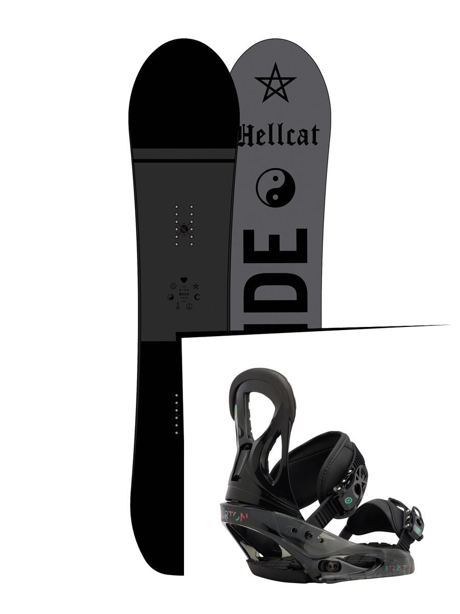 Set: Ride Hellcat 2017 + Burton Stiletto 2017, black - Snowboardset - Bild 1