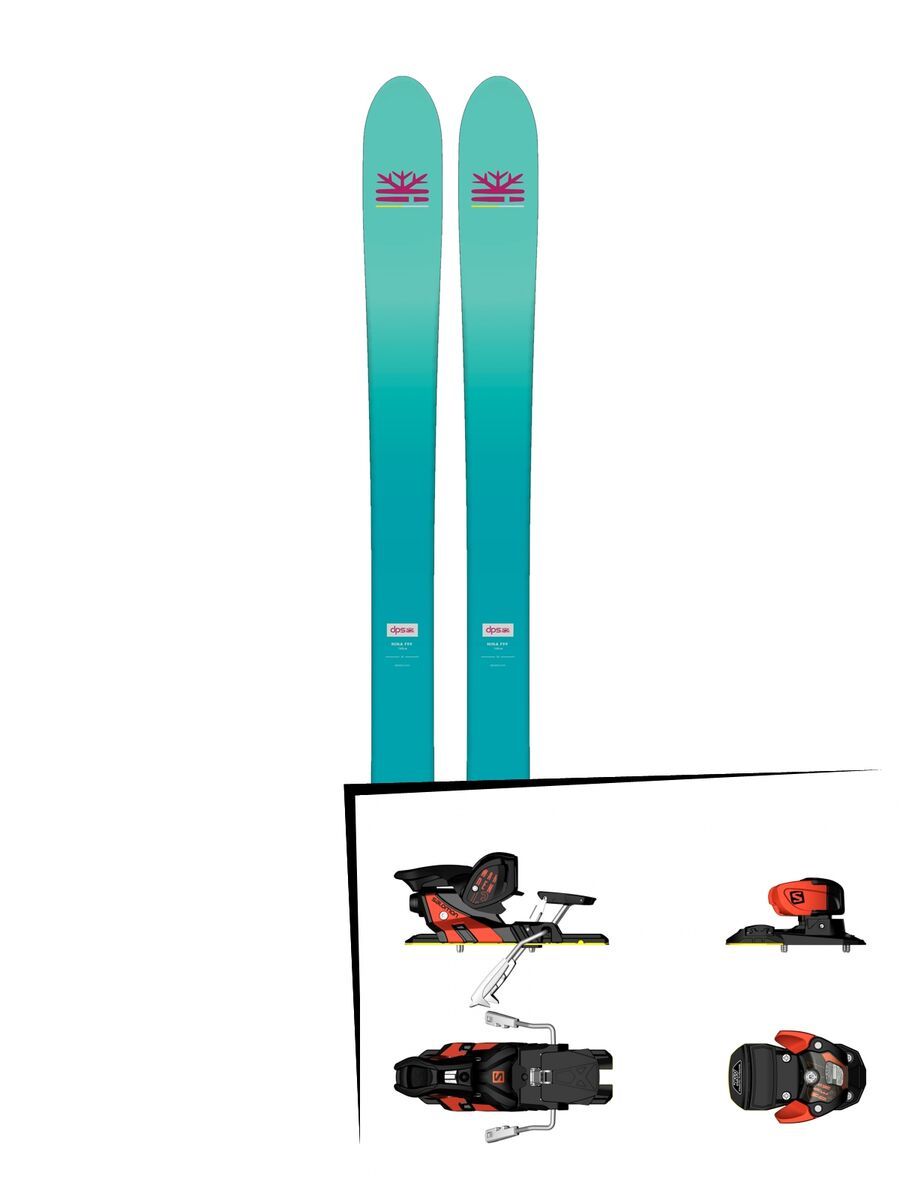 Set: DPS Skis Nina F99 Foundation 2018 + Salomon Warden MNC 13 white/black/orange - Bild 1