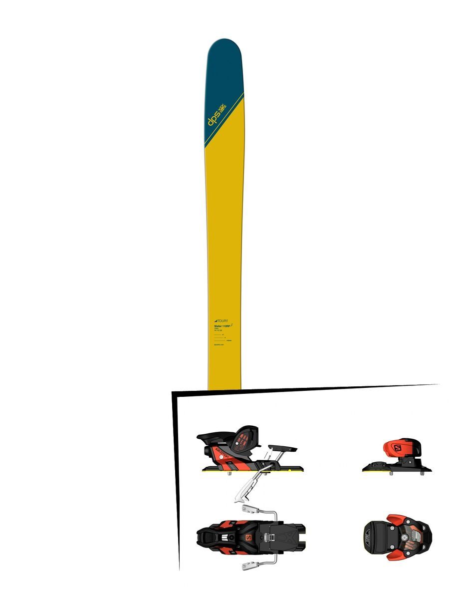 Set: DPS Skis Wailer 112 RP2 Tour1 2018 + Salomon Warden MNC 13 white/black/orange - Bild 1