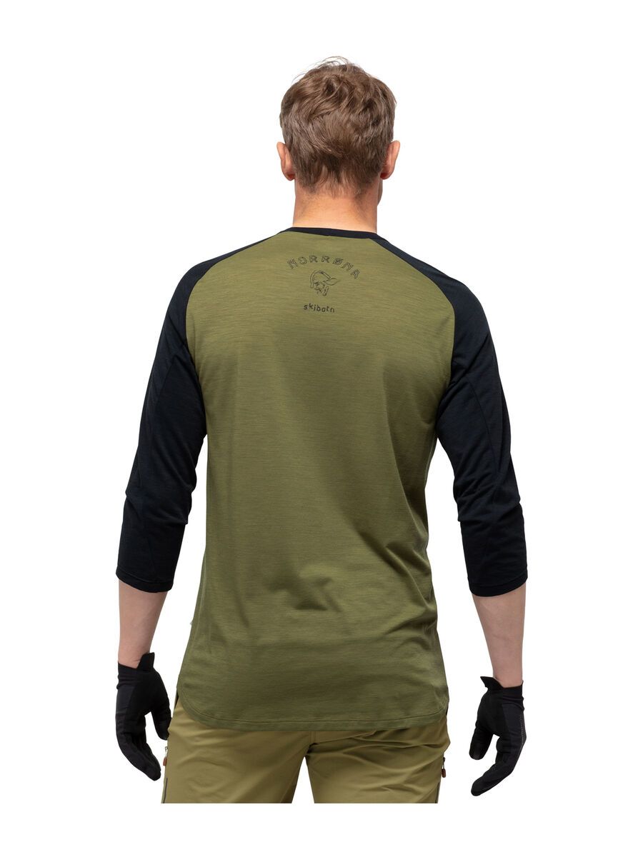 Norrona skibotn wool 3/4 T-Shirt M's, olive drab - Bild 4