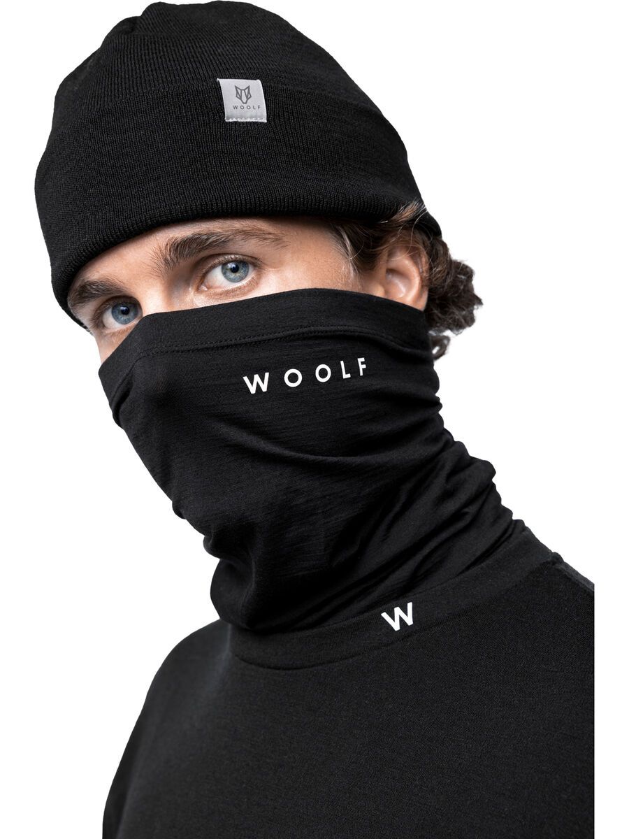 Woolf Merino Tinden Neck Gaiter, black - Bild 2