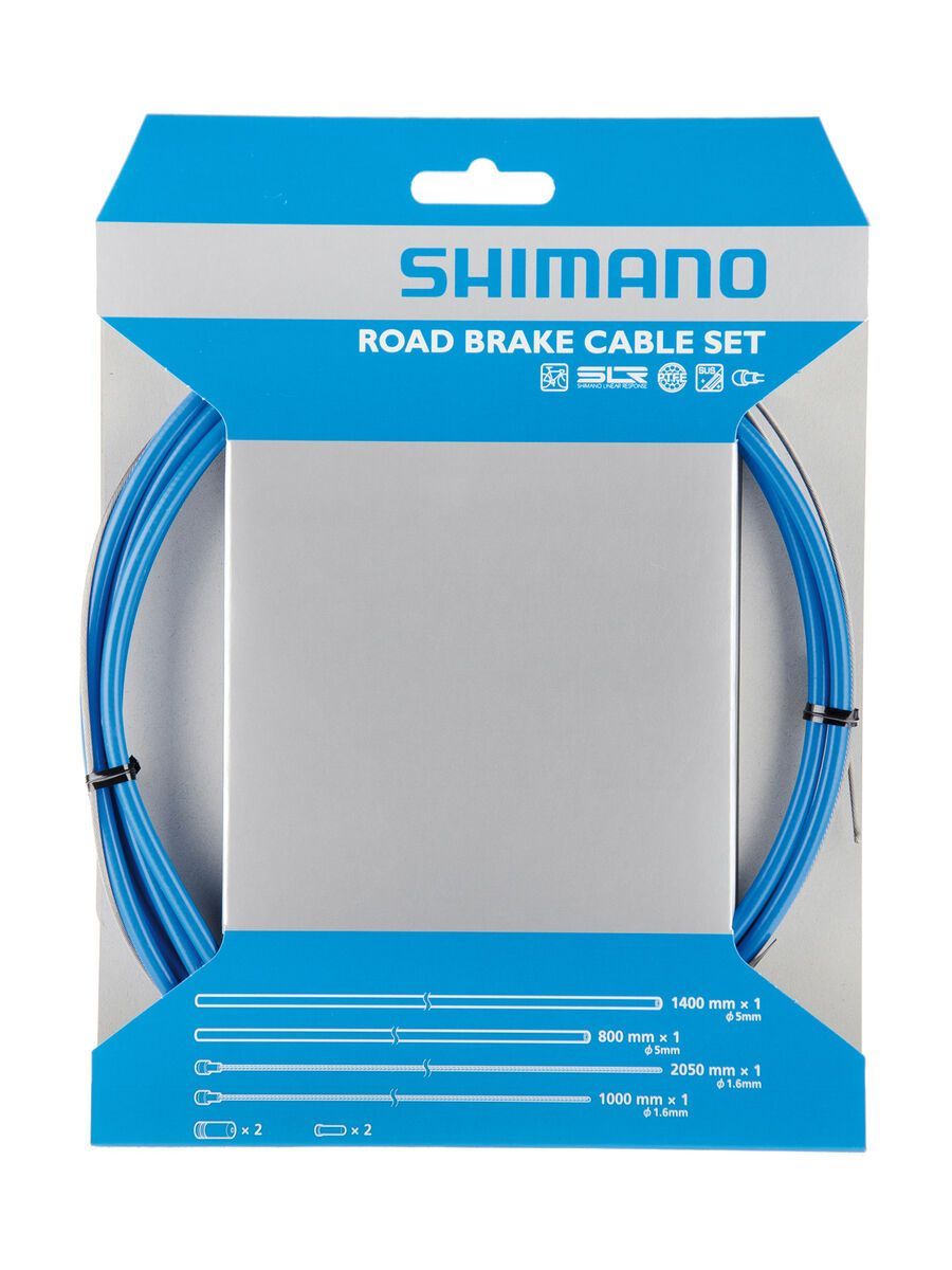 Shimano Bremszug-Set Road Sil-Tec beschichtet, blau - Bild 1