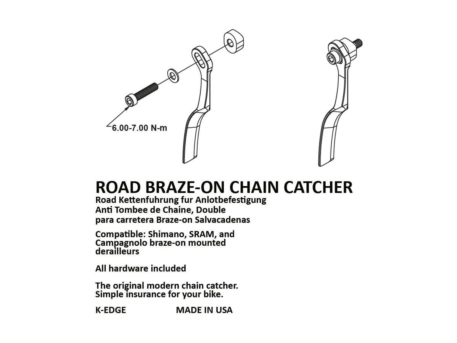 K-Edge Road Braze-on Chain Catcher, gunmetal - Bild 3