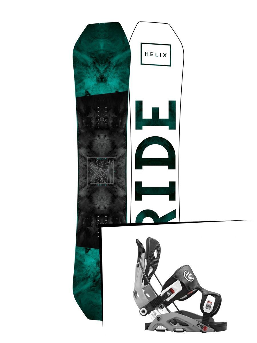 Set: Ride Helix 2017 + Flow Fuse 2016, grey - Snowboardset - Bild 1