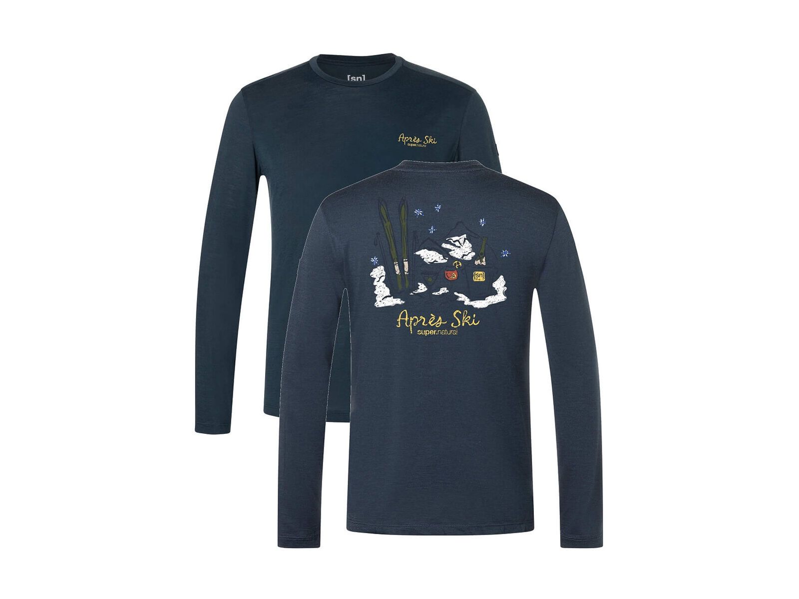 super.natural Apres Ski LS Herren, blueberry/various - Bild 1