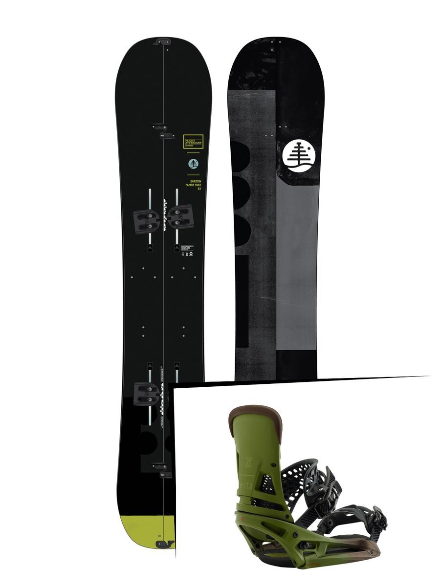 Set: Burton Family Tree Flight Attendant X Split 2019 + Burton Malavita EST camp on green - Bild 1
