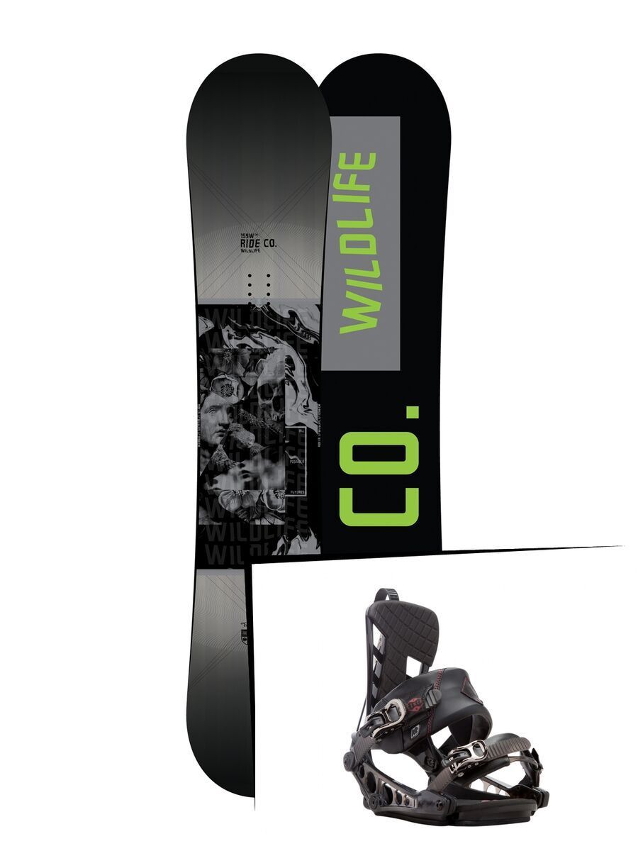 Set: Ride Wild Life Wide 2017 + K2 Cinch CTS 2017, black - Snowboardset - Bild 1