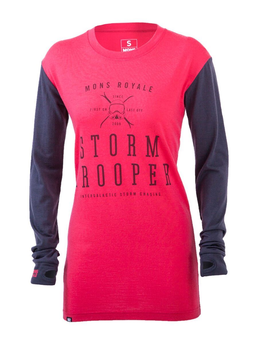 Mons Royale Boyfriend LS, hot pink charcoal - Bild 1