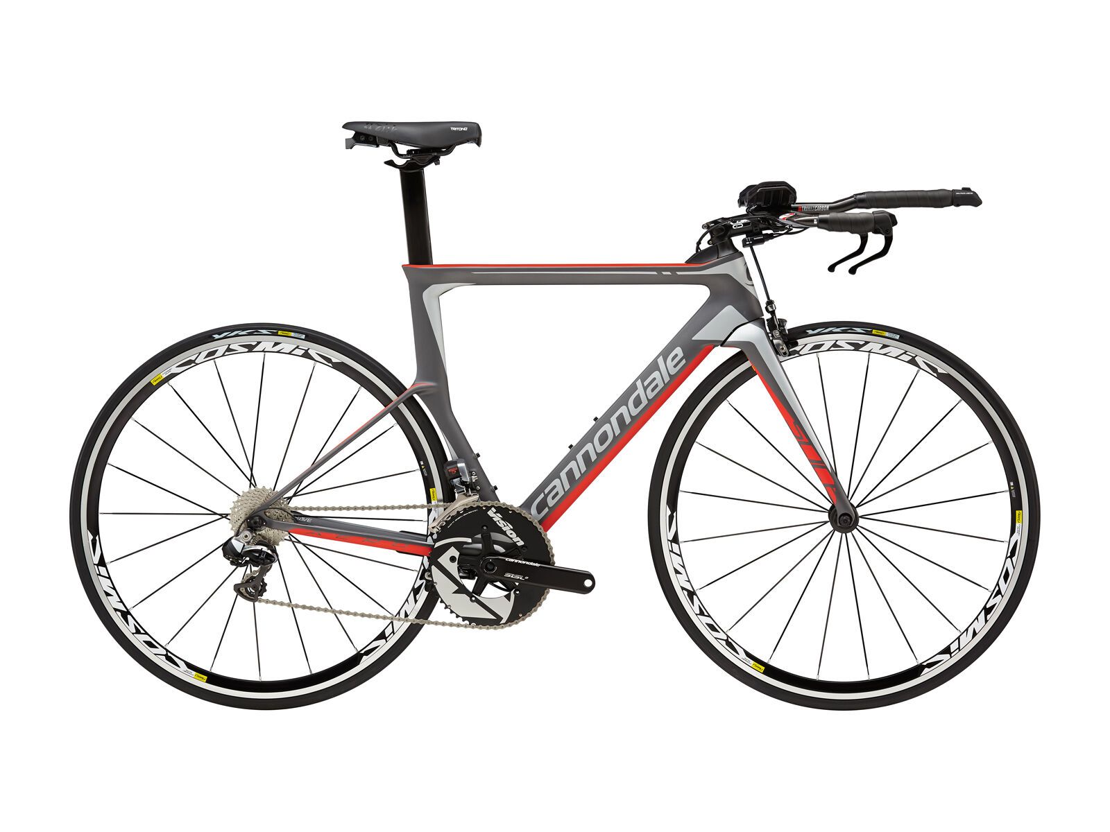 Cannondale Slice Hi-Mod Dura Ace Di2, charcoal grey w/ fine silver and acid red matte - Bild 1