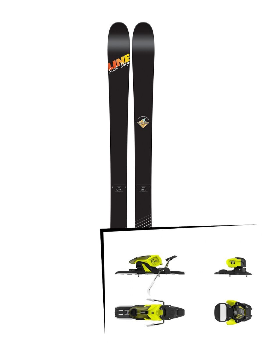 Set: Line Sick Day 95 2017 + Salomon Warden 11 100 mm, yellow black - Skiset - Bild 1