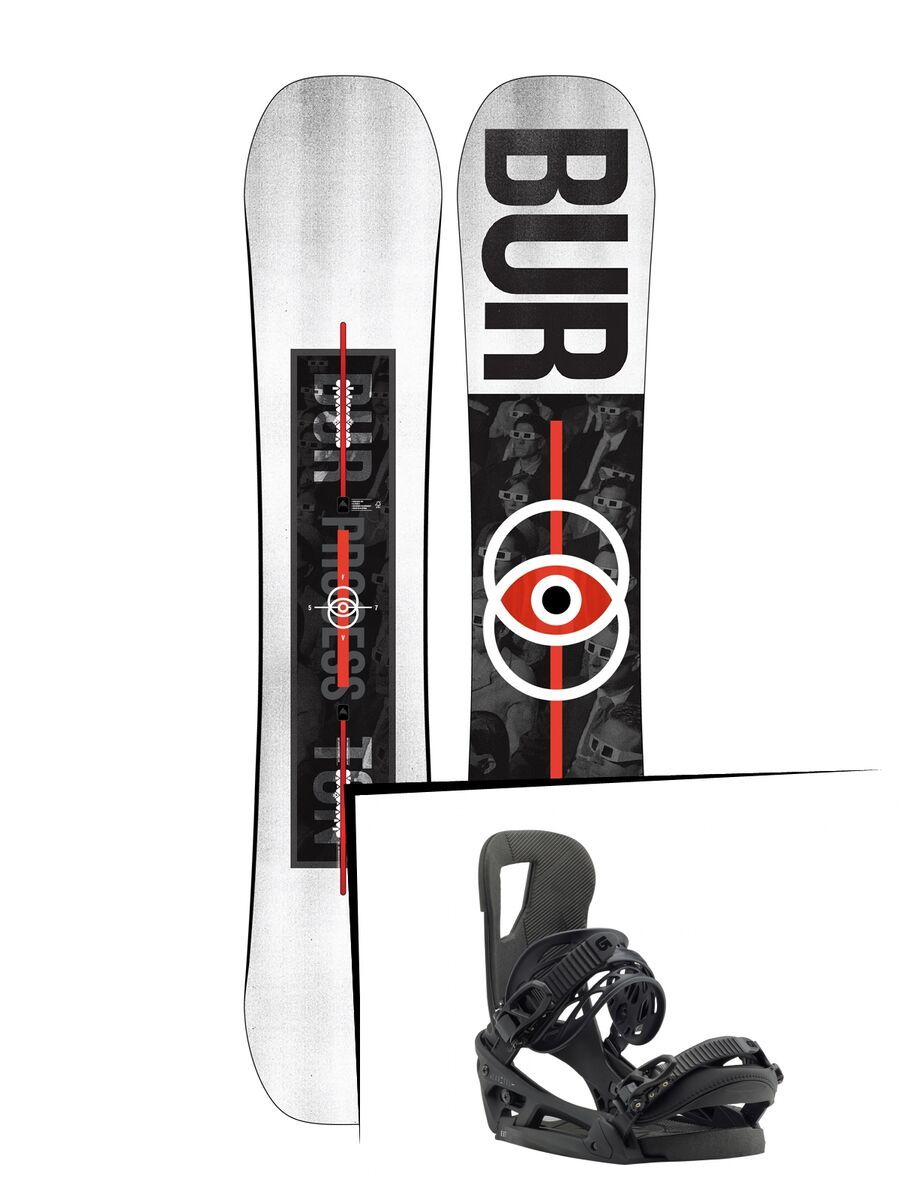 Set: Burton Process Flying V 2019 + Burton Cartel EST black matte - Bild 1