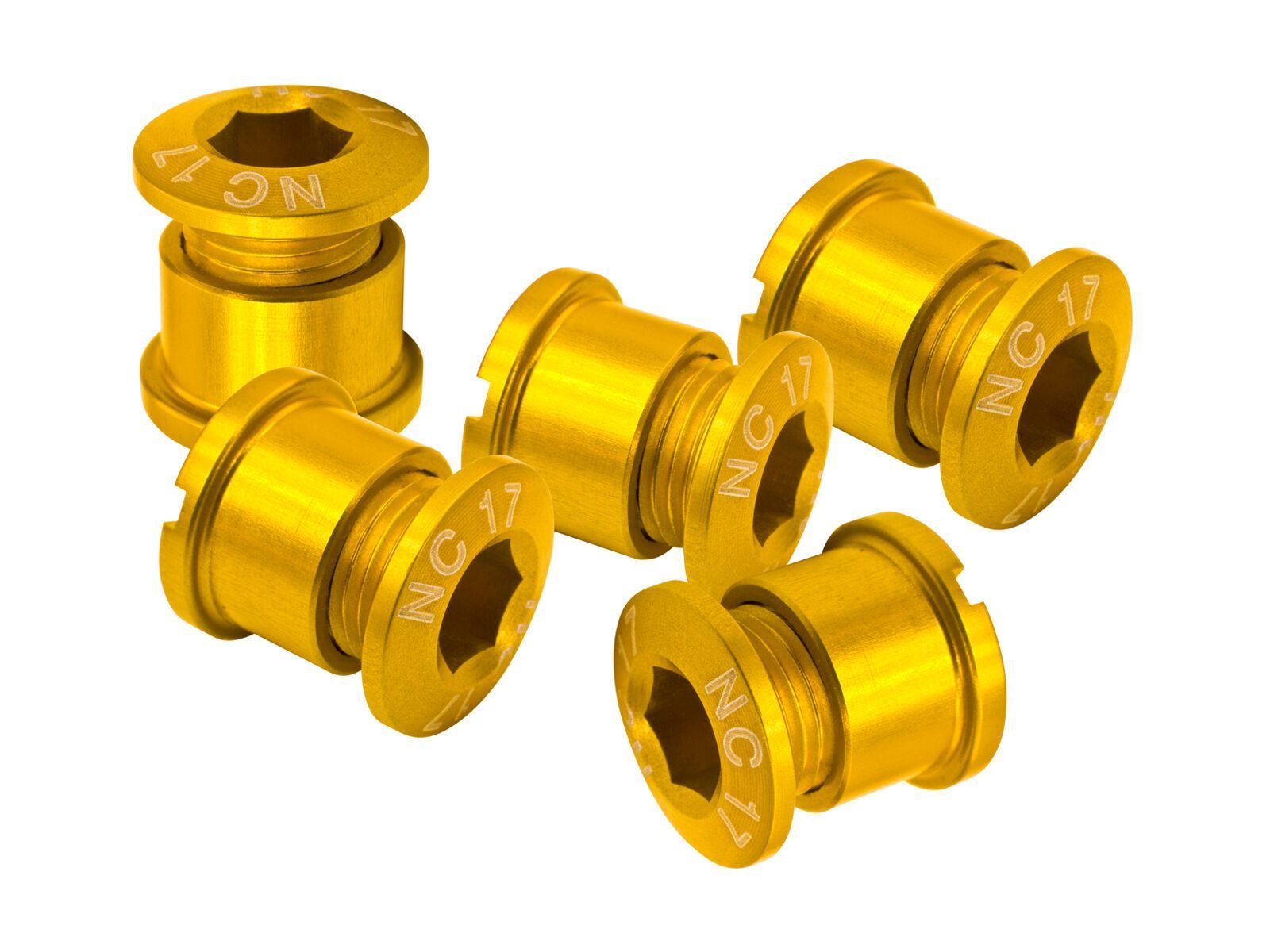 NC-17 Kettenblattschraube 4/5 Loch, gold - Bild 1