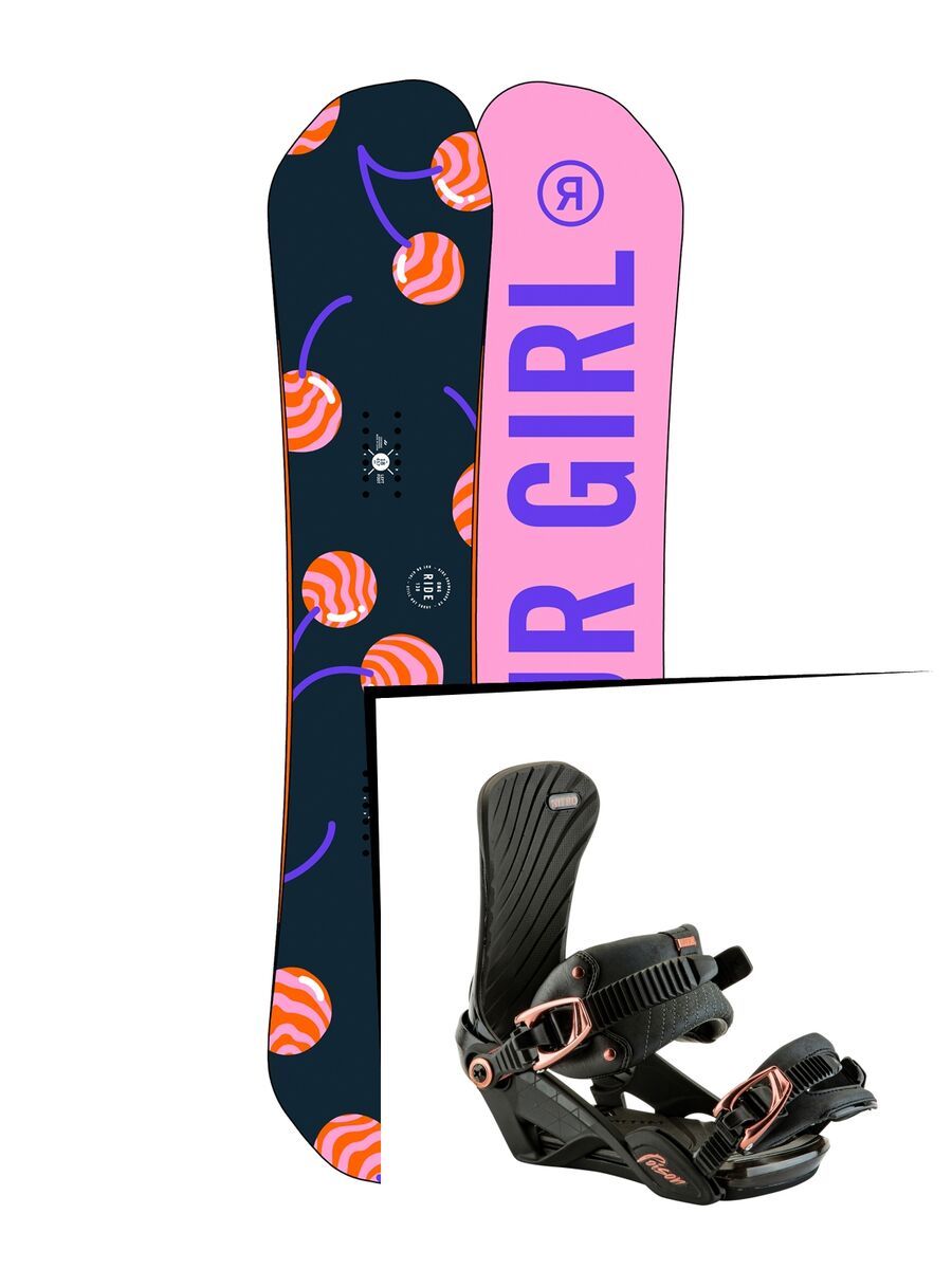 Set: Ride OMG 2017 + Nitro Poison 2017, black - Snowboardset - Bild 1