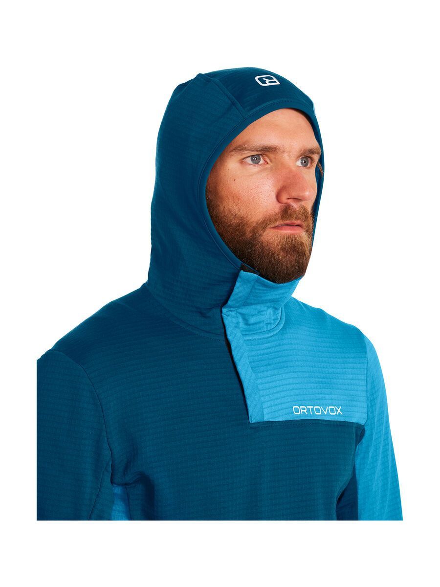 Ortovox Merino Fleece Light Grid SN Hoody M, petrol blue - Bild 4