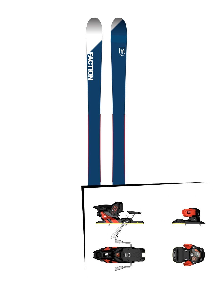 Set: Faction Candide 1.0 2018 + Salomon Warden MNC 13 white/black/orange - Bild 1