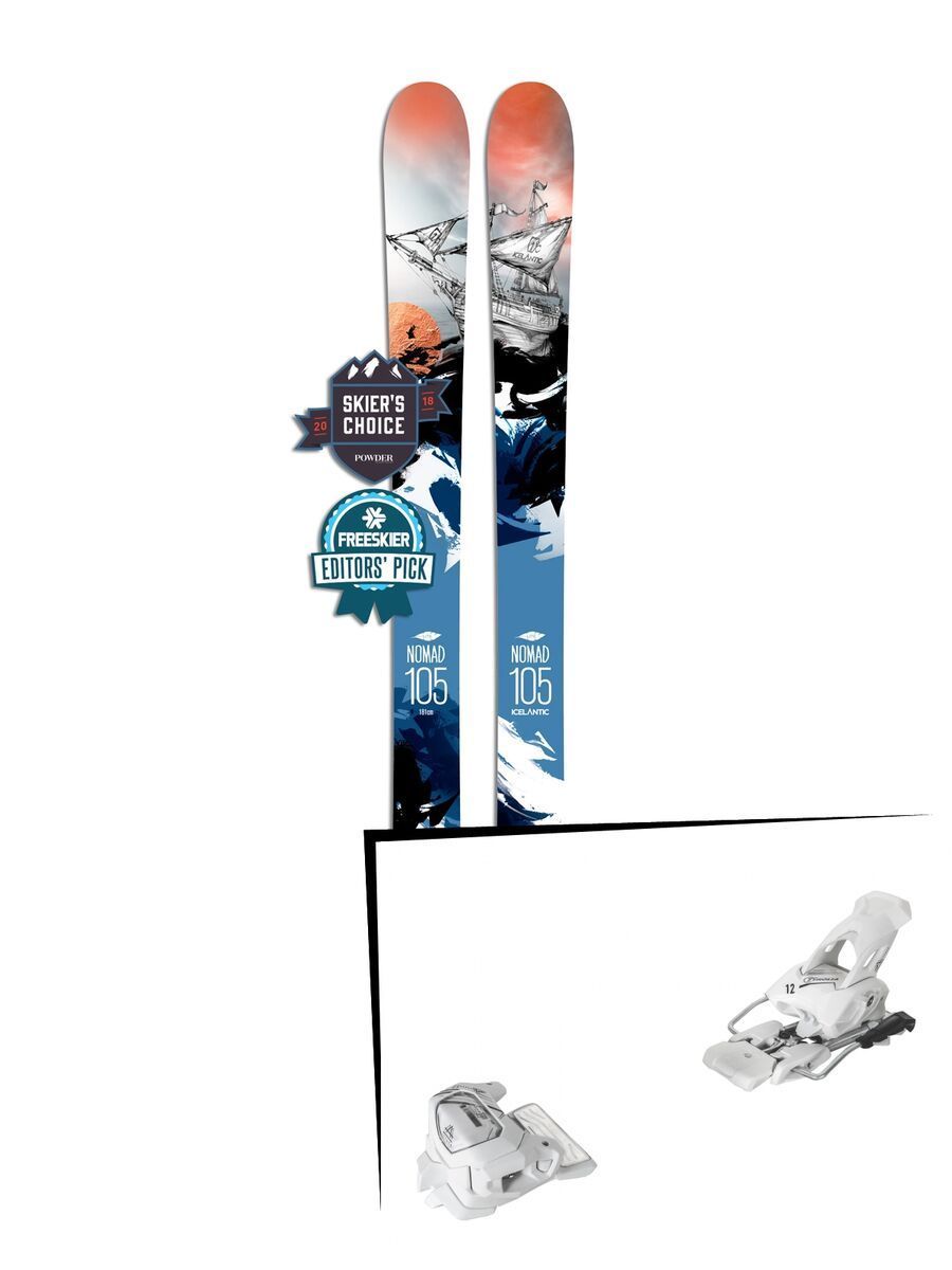 Set: Icelantic Nomad 105 Lite 2018 + Tyrolia Attack² 12 GW matt white - Bild 1