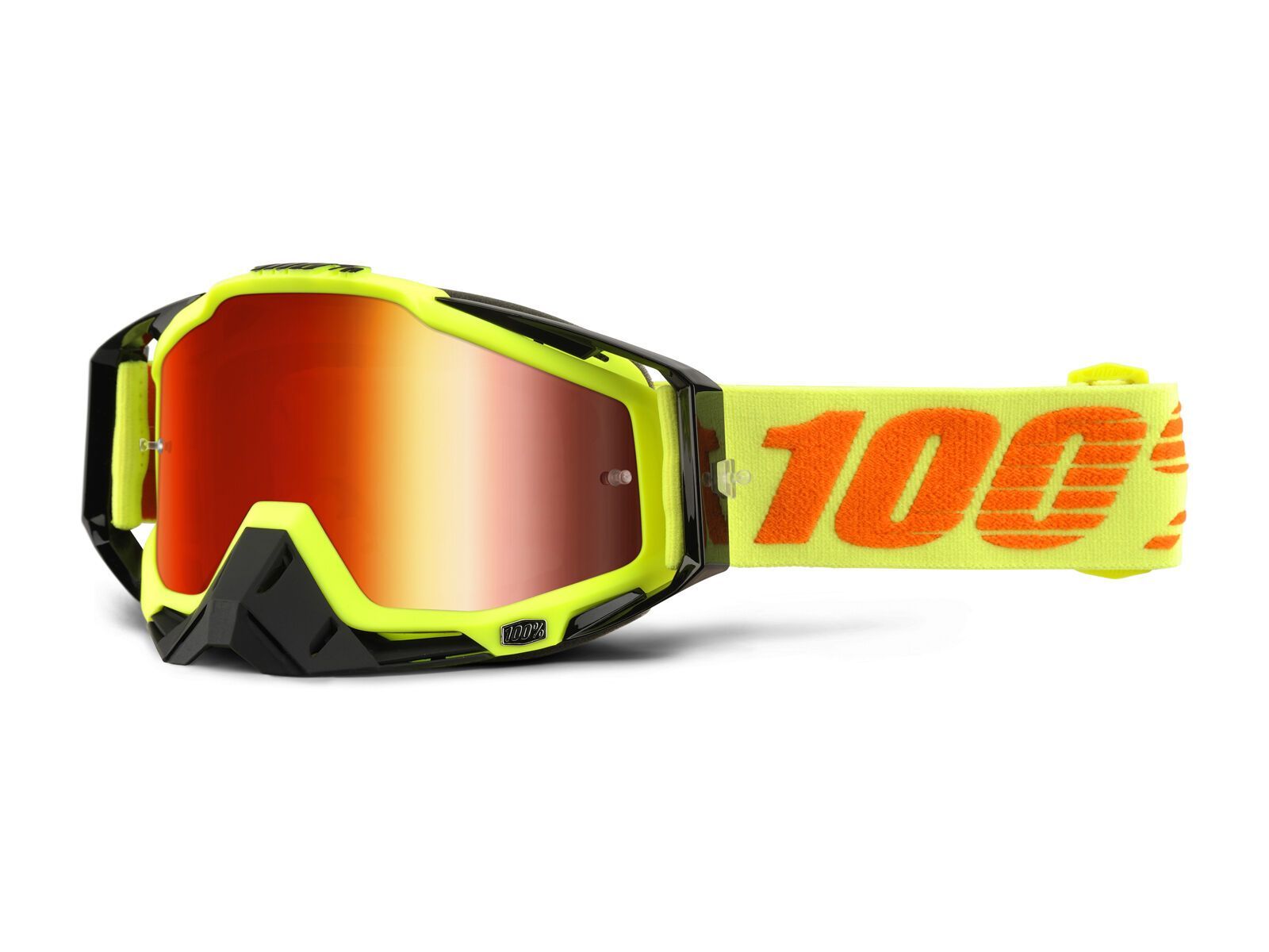 100% Racecraft inkl. WS, attack yellow/Lens: mirror red - Bild 2