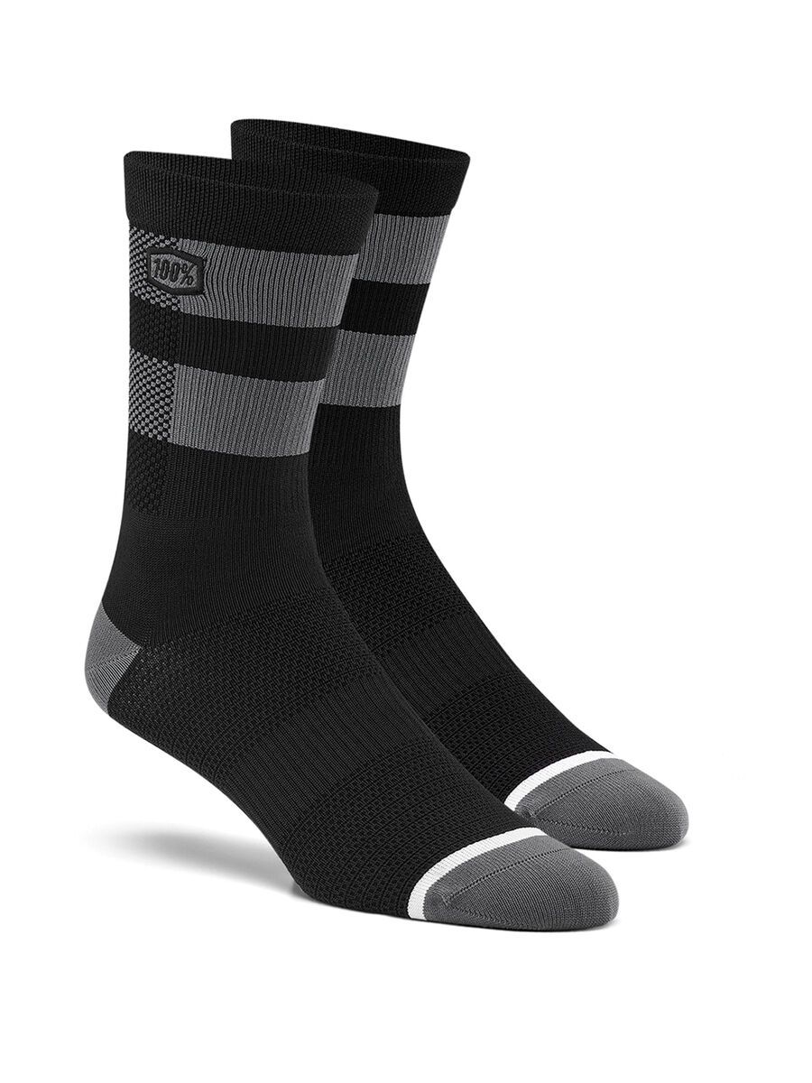 100% Flow Socks, black/grey - Bild 1