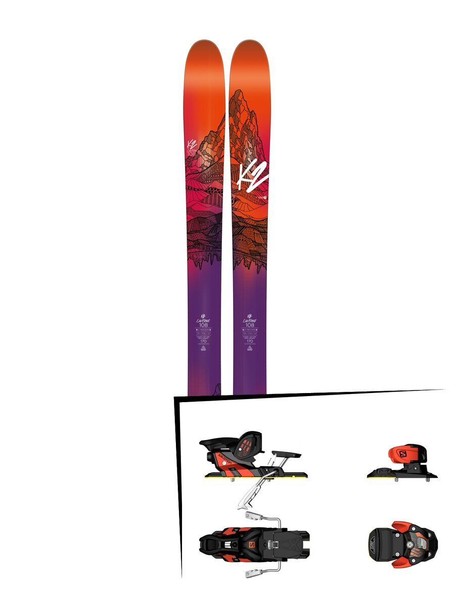 K2 SKI Set: Luv Boat 108 2016 + Salomon Warden MNC 13 - Bild 1