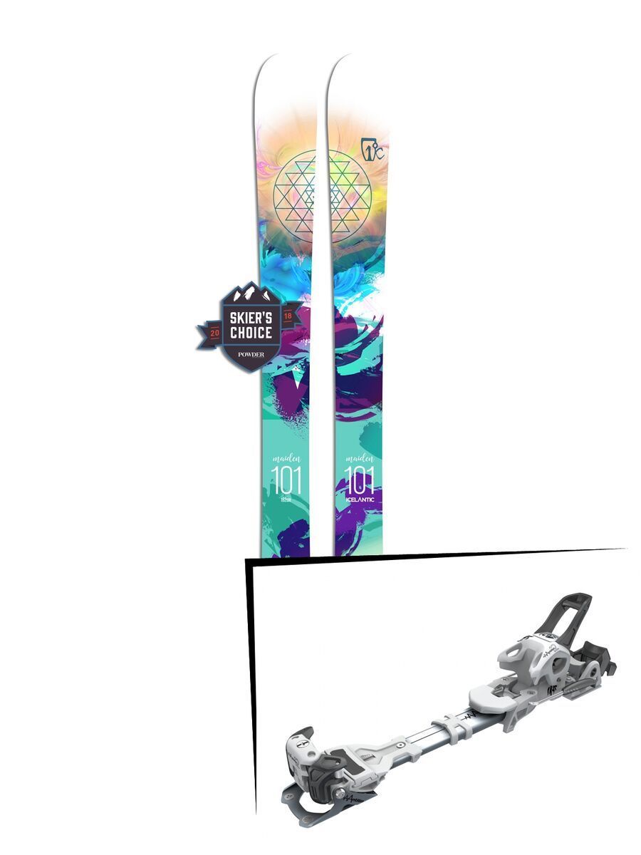 Set: Icelantic Maiden 101 2018 + Tyrolia Ambition 12 AT solid white black - Bild 1