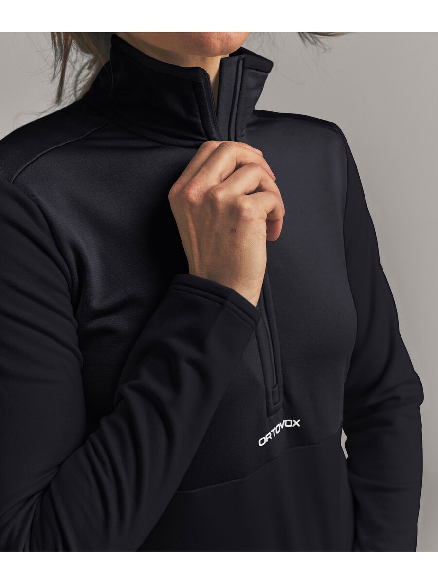 Ortovox Fleece Light Zip Neck W, black raven - Bild 4