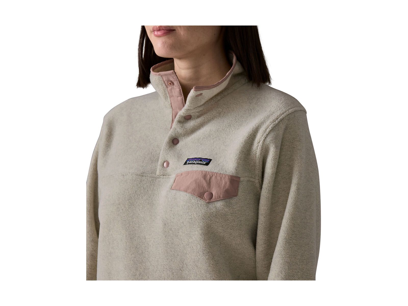 Patagonia Women's Lightweight Synchilla Snap-T Pullover, oatmeal heather w/moonrise taupe - Bild 3