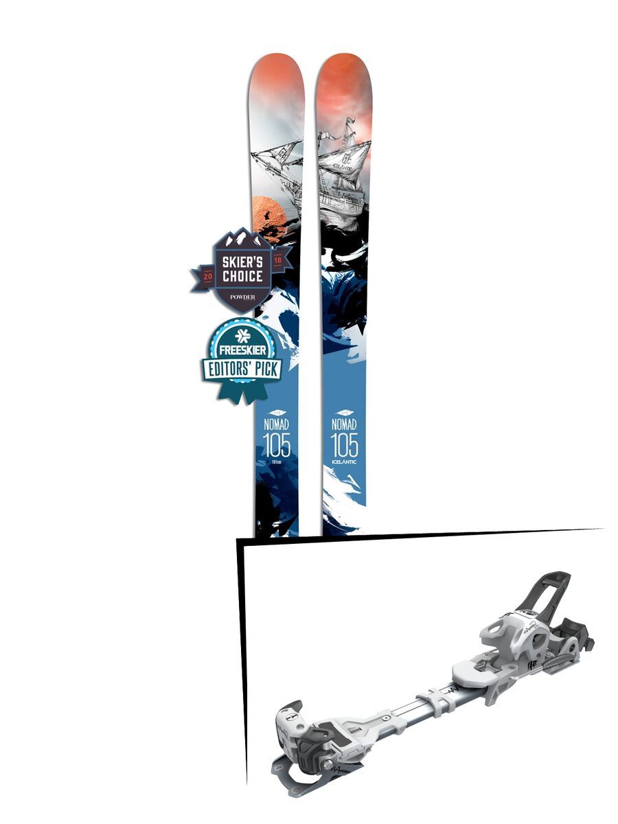 Set: Icelantic Nomad 105 Lite 2018 + Tyrolia Ambition 12 AT solid white black - Bild 1