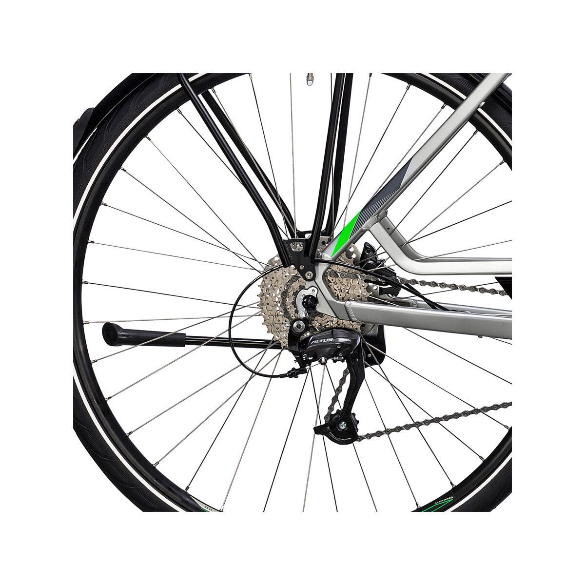 Cube Touring Hybrid ONE 400, silver´n´flashgreen - Bild 4