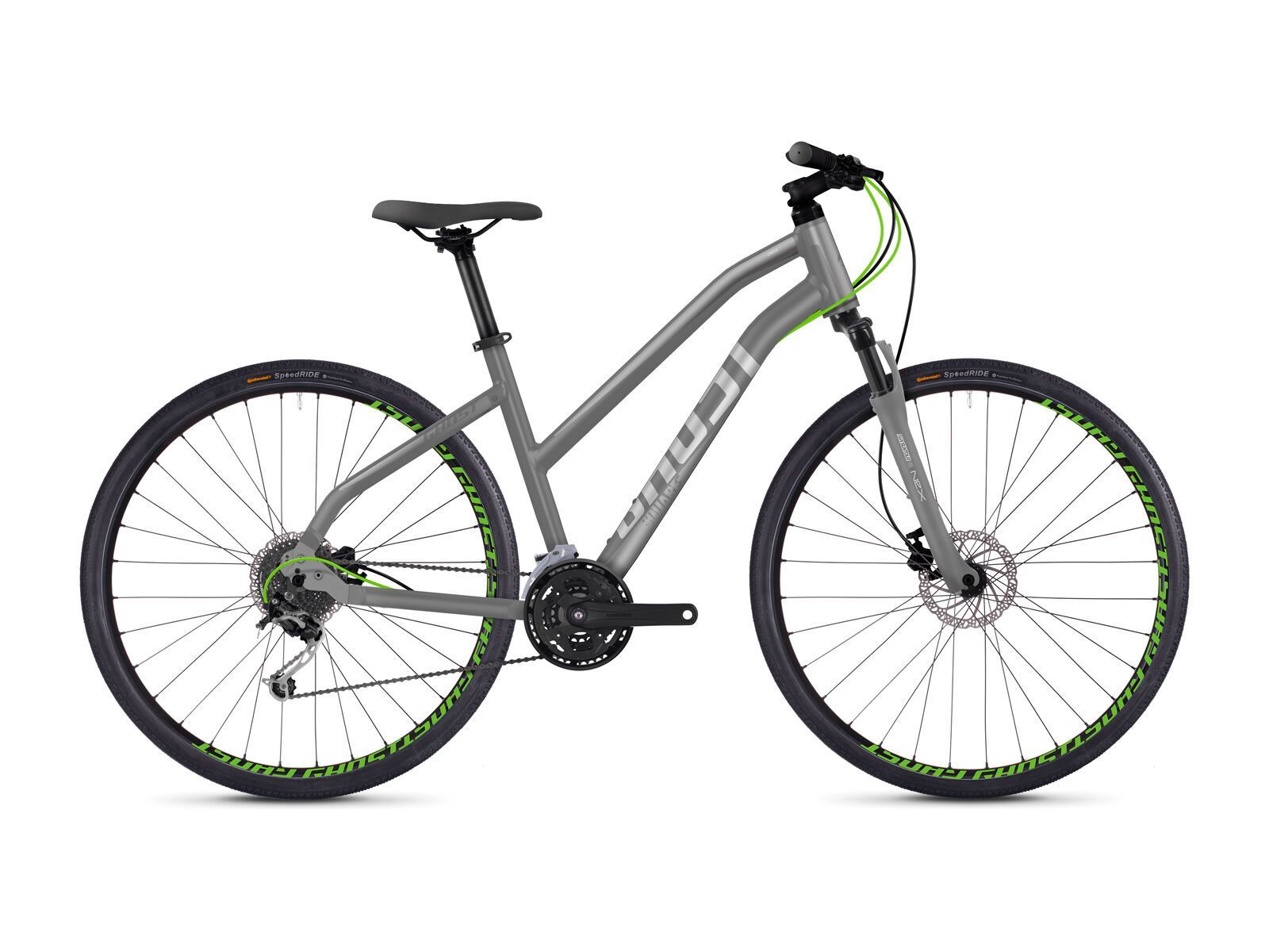 Ghost Square Cross 2.8 W AL, urban gray/palladium silver/neon green - Bild 1