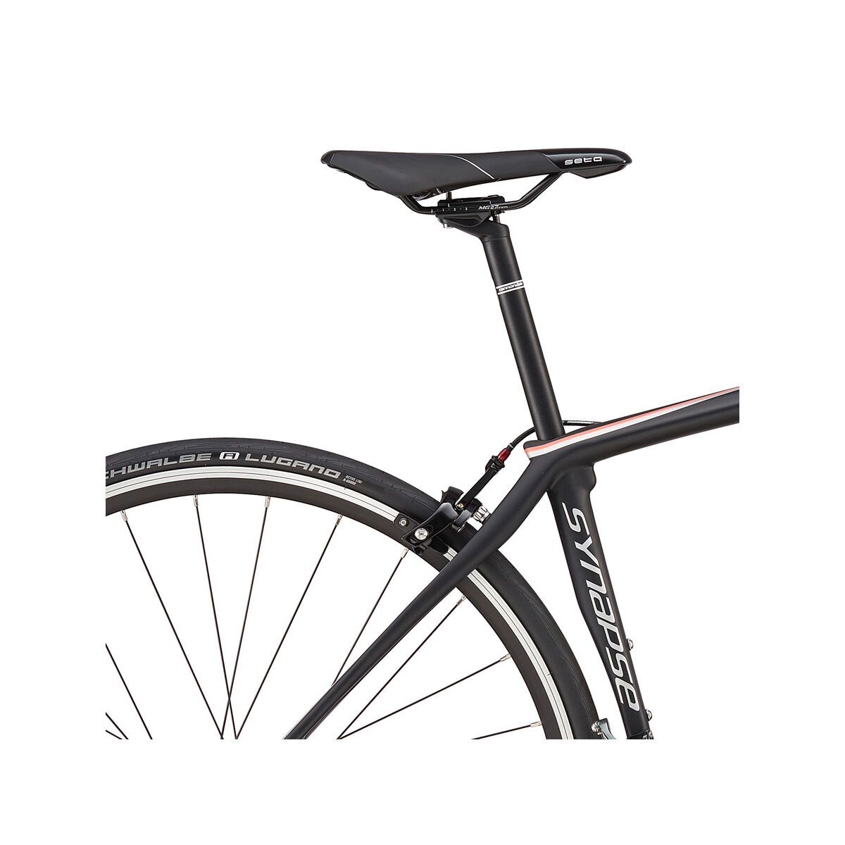 Cannondale Synapse Carbon Women's Tiagra, jet black w/ fine silver and coral, matte - BLK - Bild 5