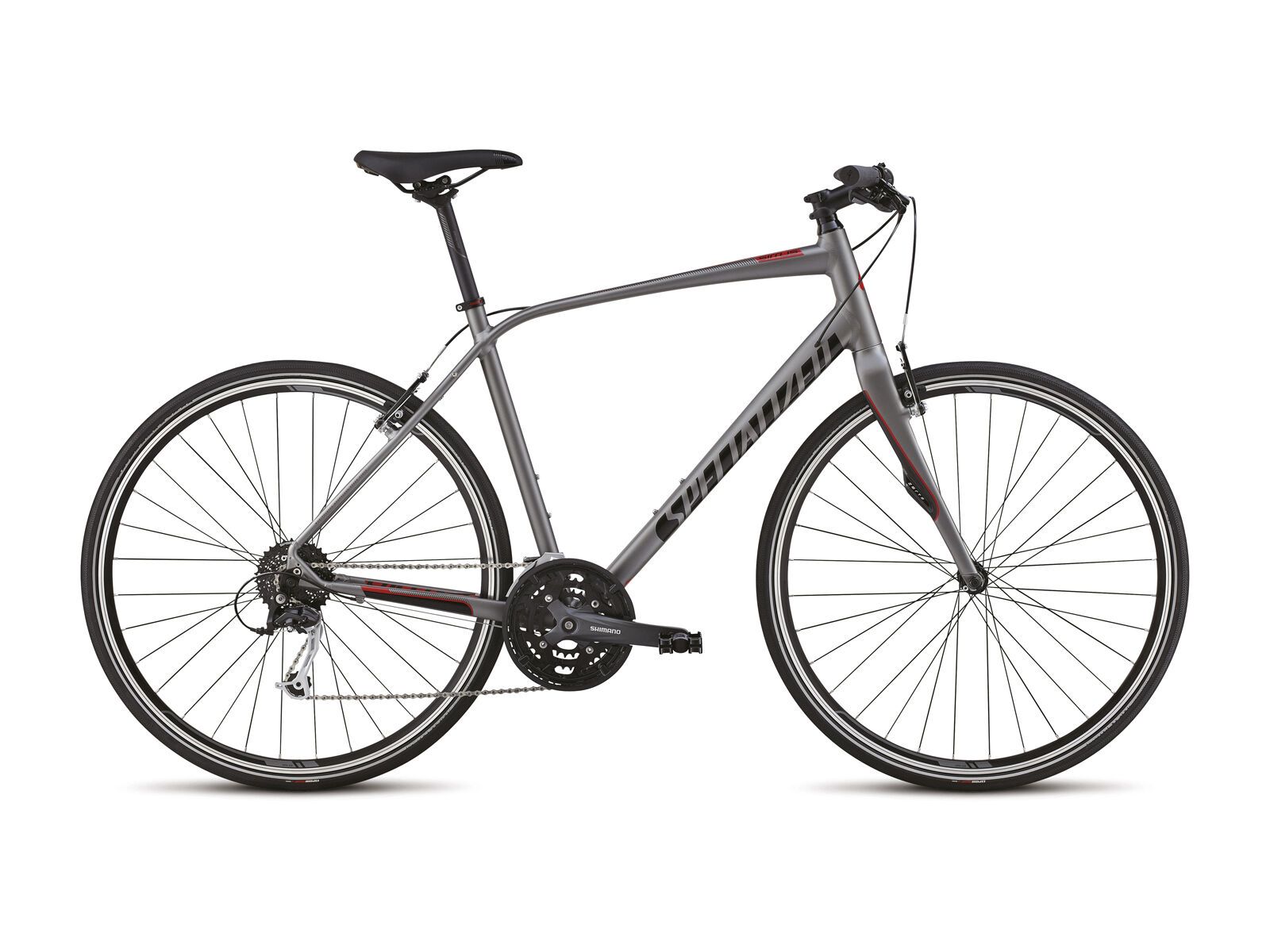 Specialized Sirrus Elite, Satin Sterling/Gloss Black/Red - Bild 1