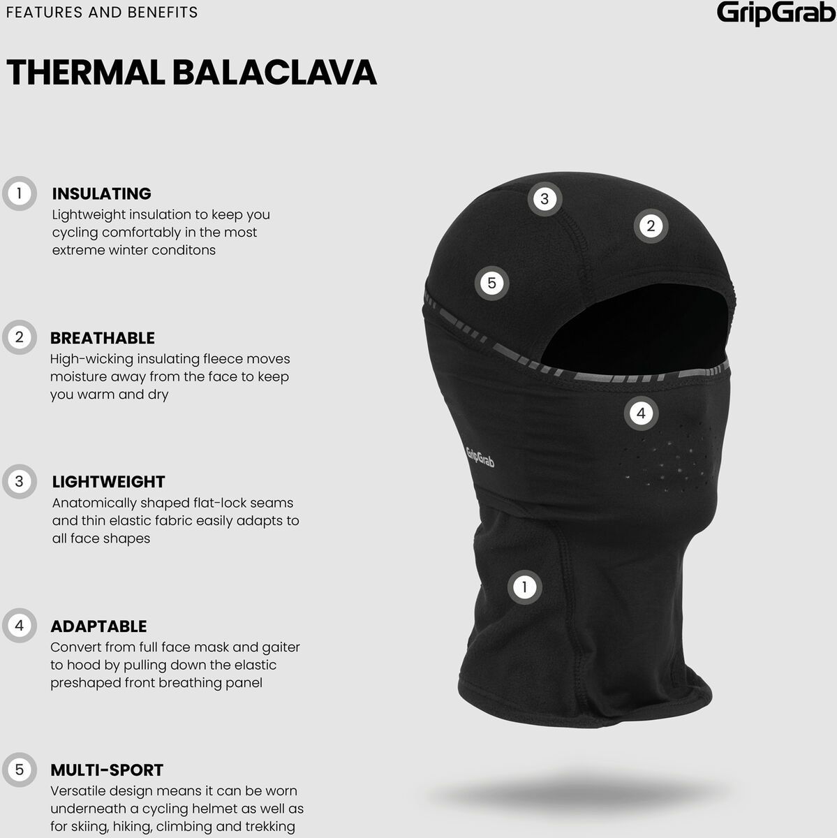 GripGrab Thermal Winter Balaclava, Black - Bild 9