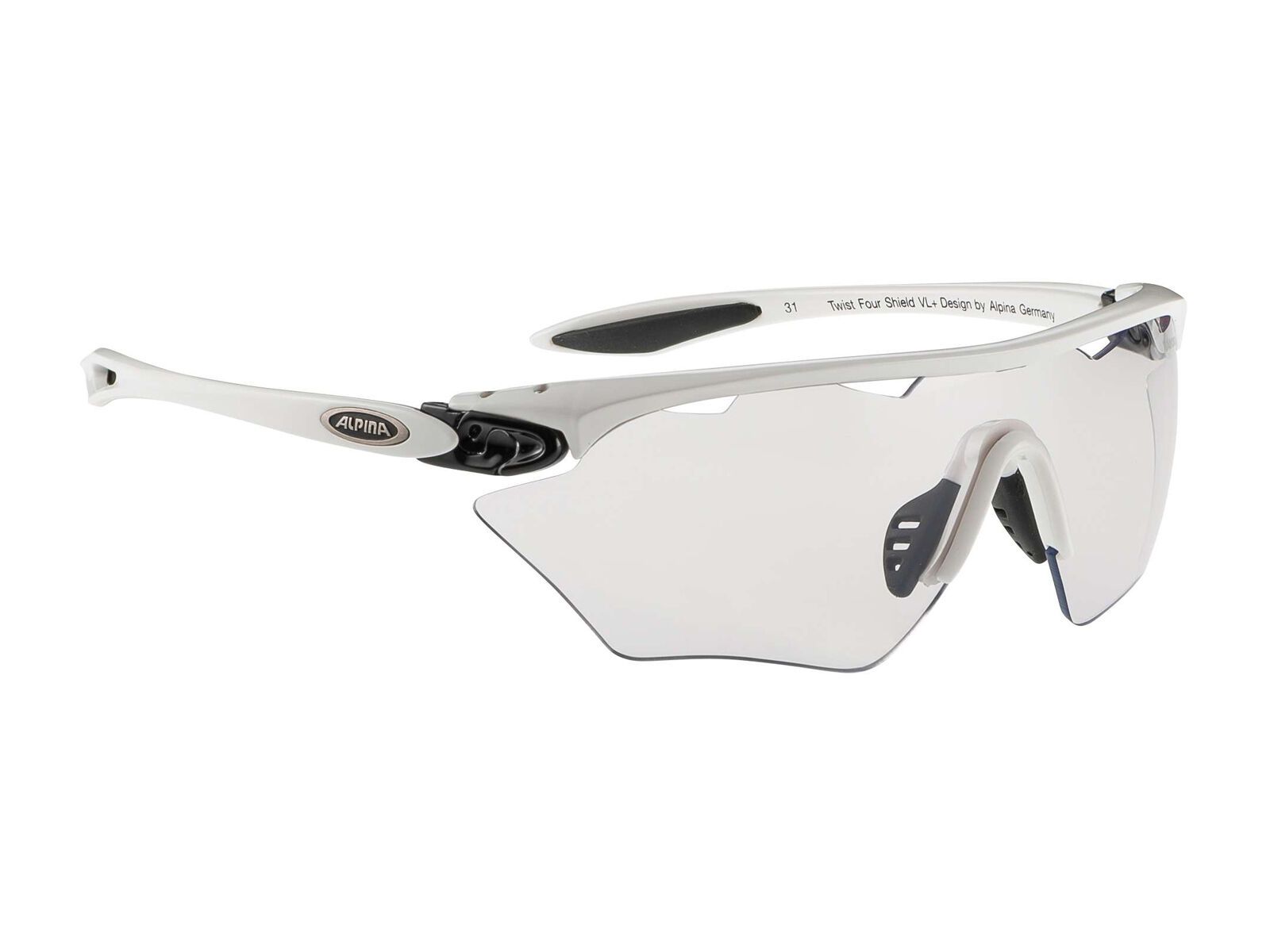 Alpina Twist Four Shield VL+, white black/Lens: varioflex+ black - Bild 1