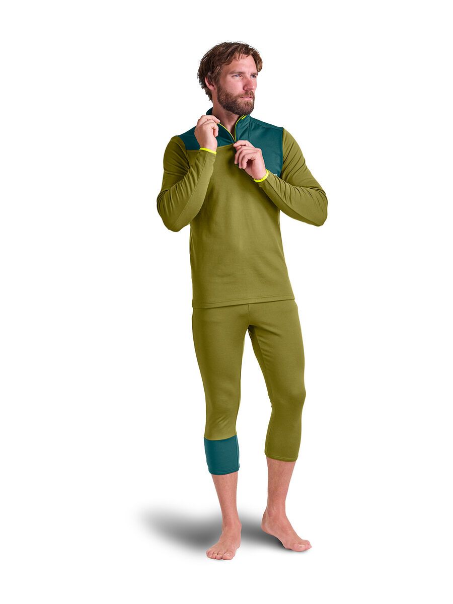 Ortovox Merino Fleece Light Zip Neck M, green moss - Bild 2