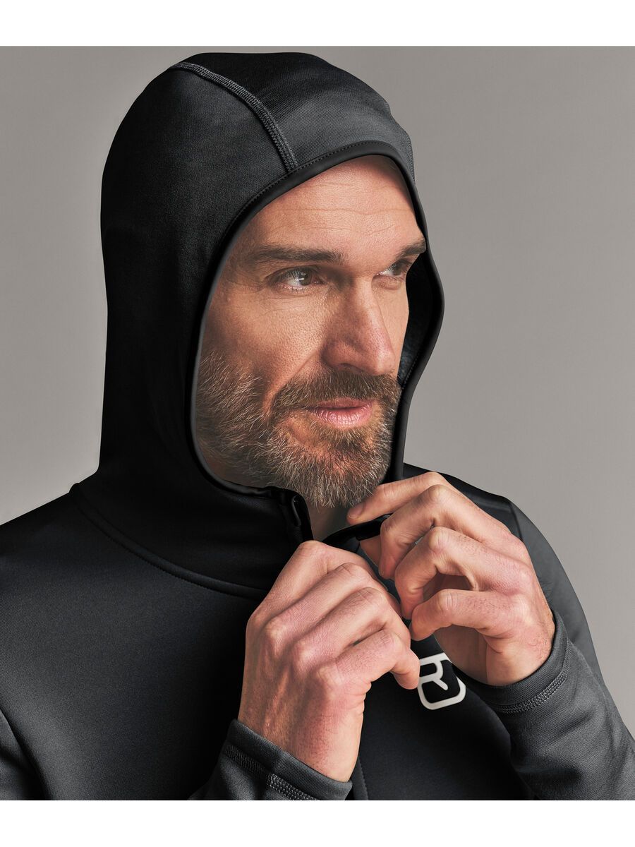 Ortovox Merino Fleece Hoody M, black raven - Bild 3